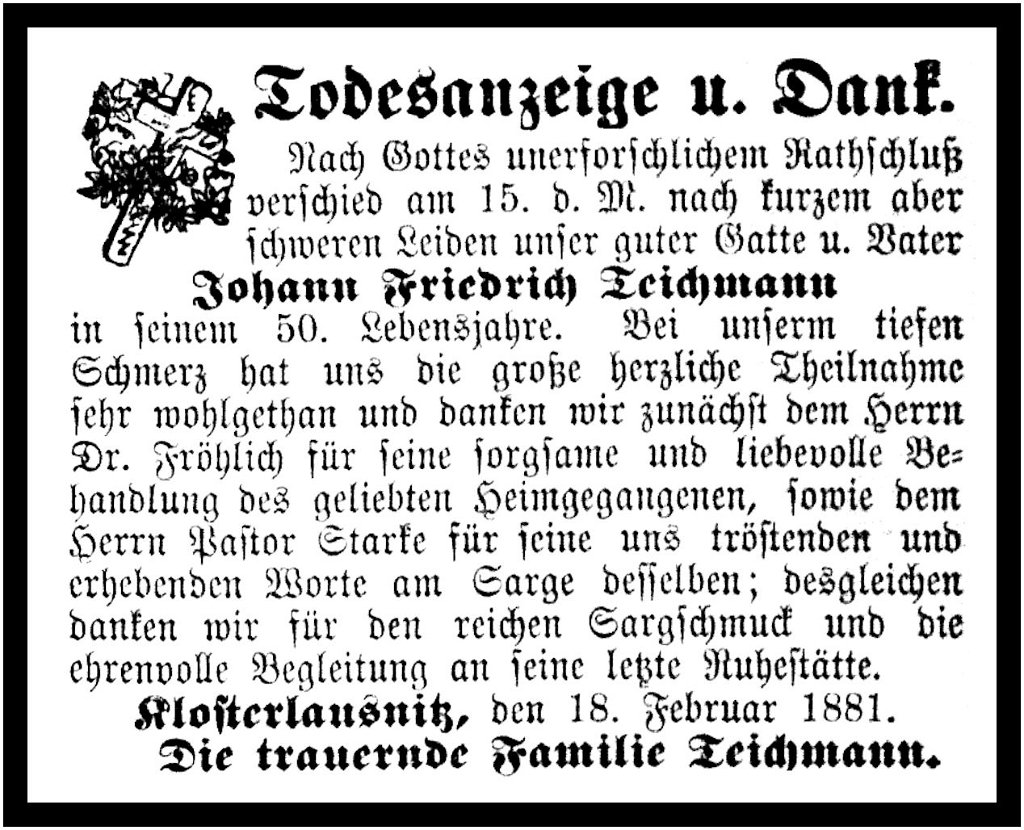 1881-02-15 Kl Trauer Teichmann